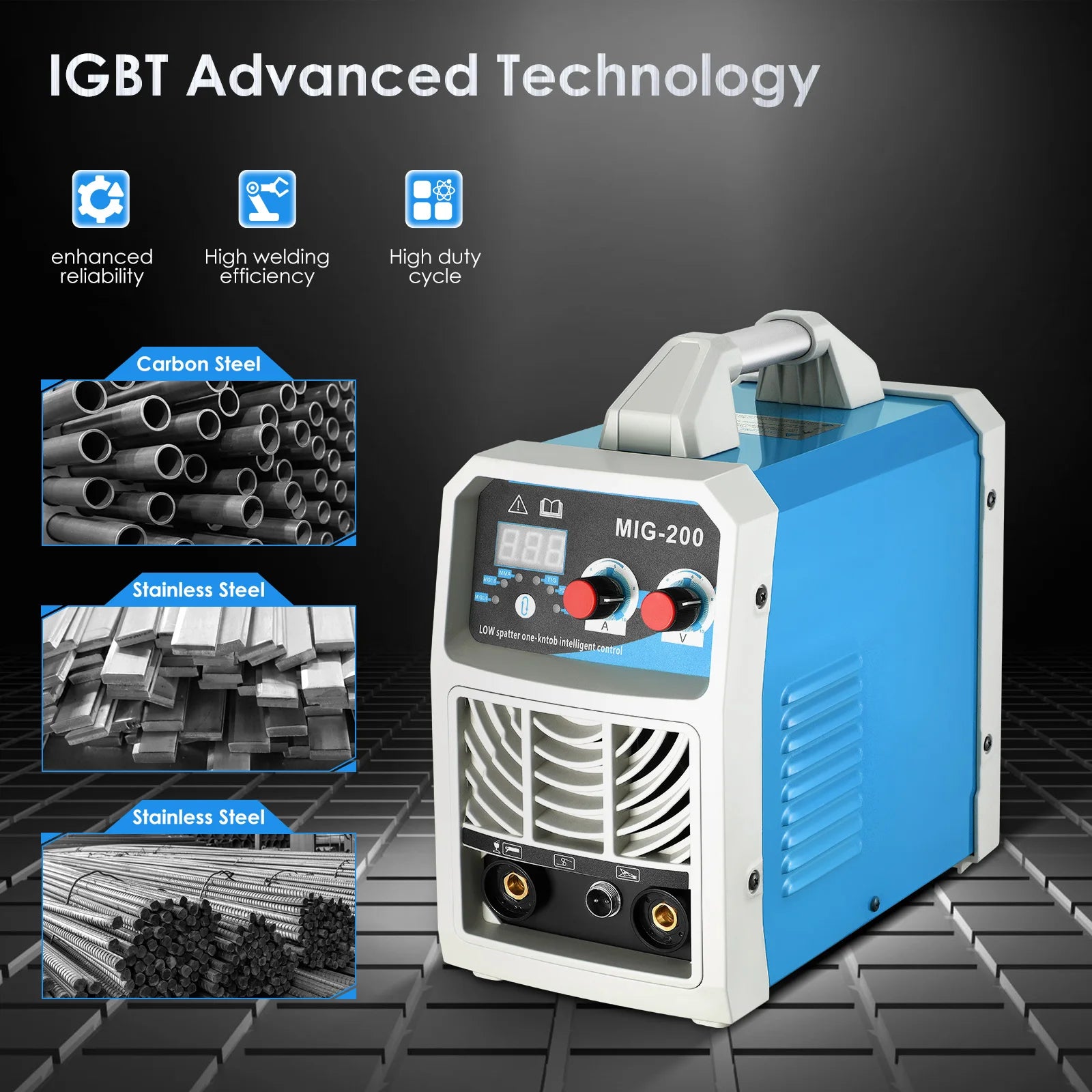 3-in-1 ARC/MIG/TIG Welding Machine Portable Digital MIG Welder IGBT MMA Gas No Gas Soldering Welding Iron Steel Stainless Steel - Daisan Mart