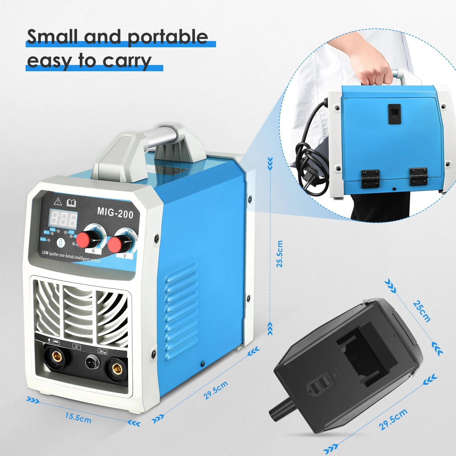 3-in-1 ARC/MIG/TIG Welding Machine Portable Digital MIG Welder IGBT MMA Gas No Gas Soldering Welding Iron Steel Stainless Steel - Daisan Mart