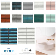 Gạch Mosaic Sứ Lõm Dài 22x145 Trang Trí Nhà Tắm - Daisan Mart