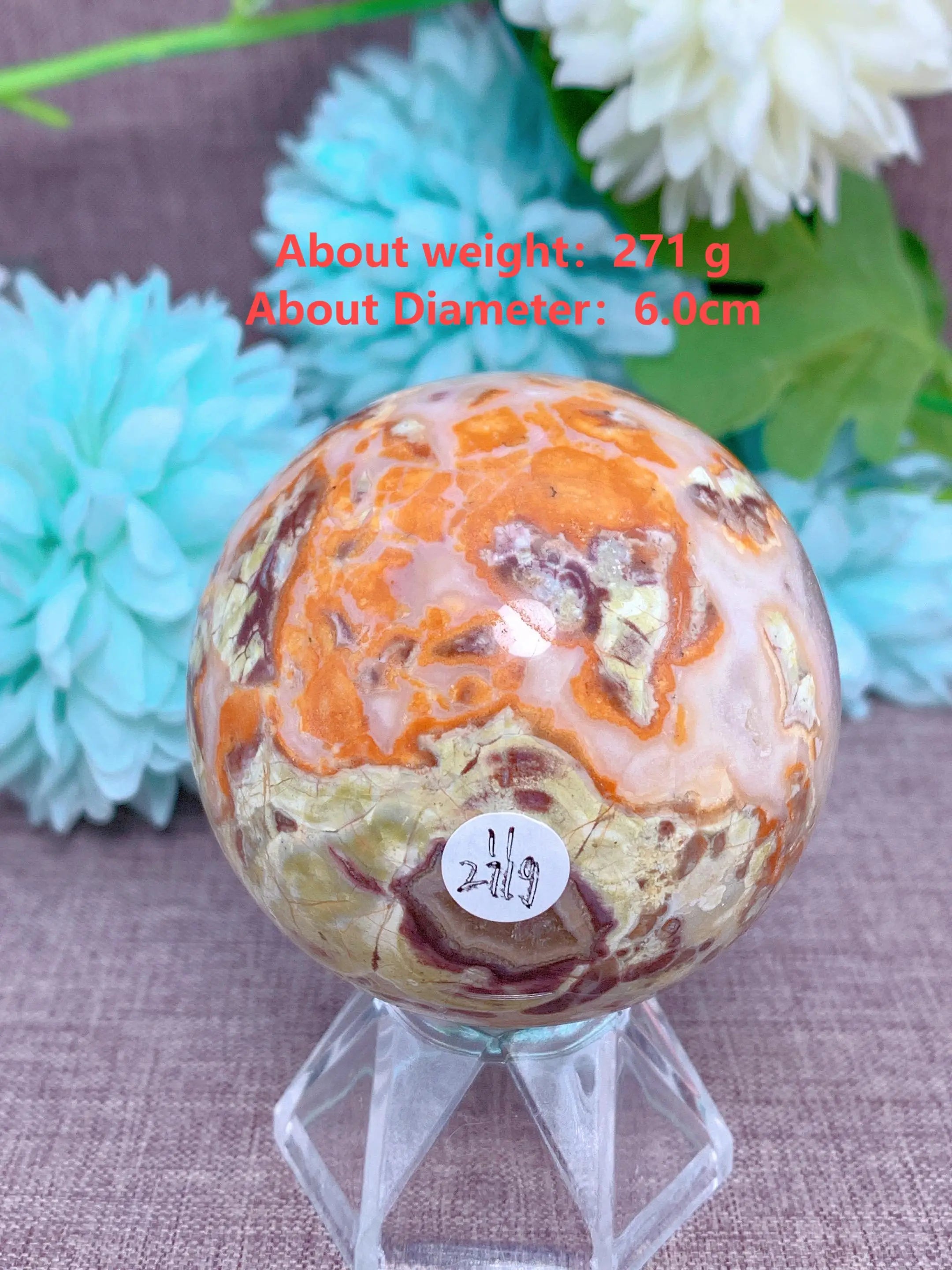 ###Quả Cầu Thạch Anh Cam - Trang Trí & Thiền Chữa Lành - Daisan Mart