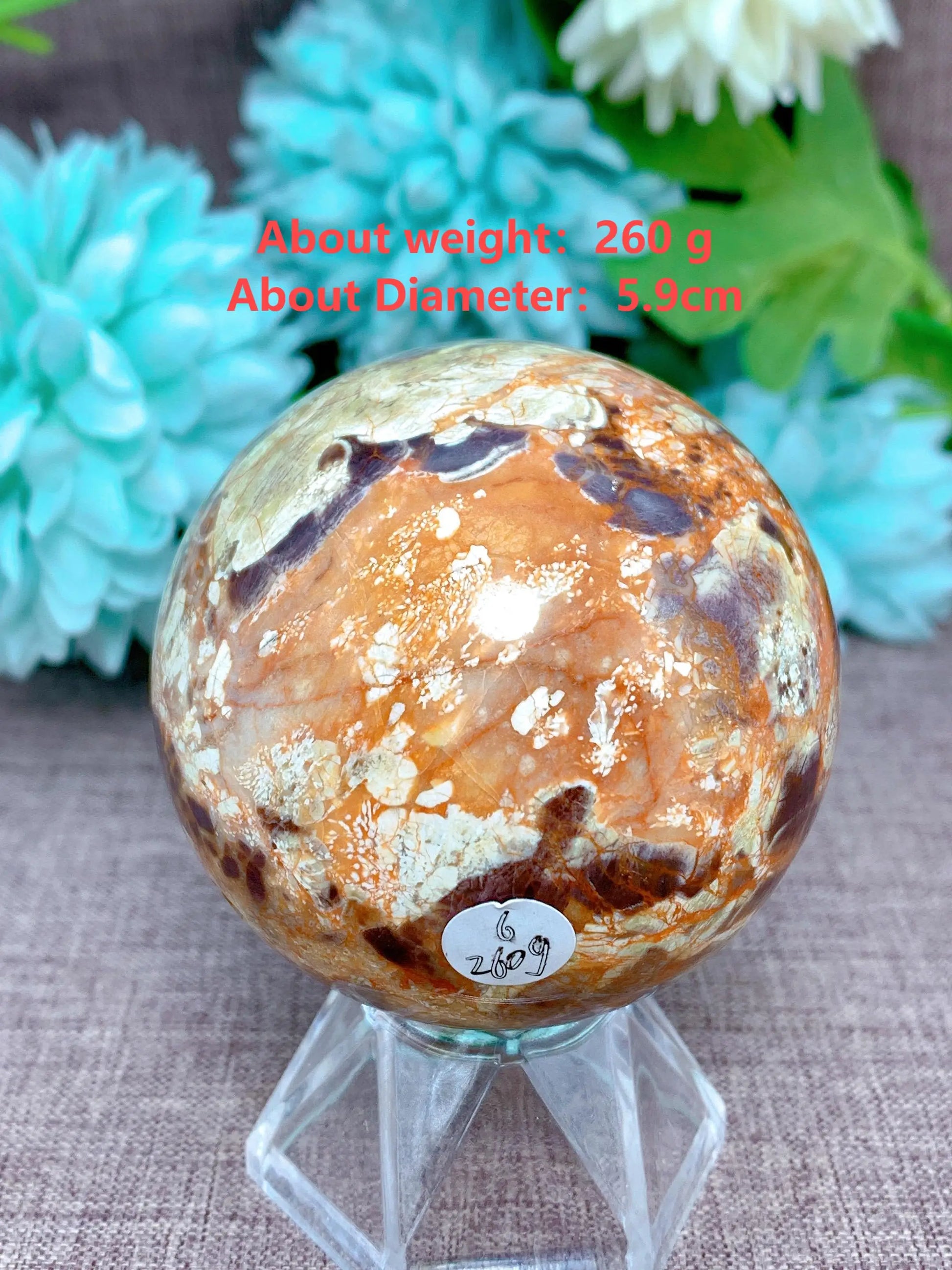 ###Quả Cầu Thạch Anh Cam - Trang Trí & Thiền Chữa Lành - Daisan Mart