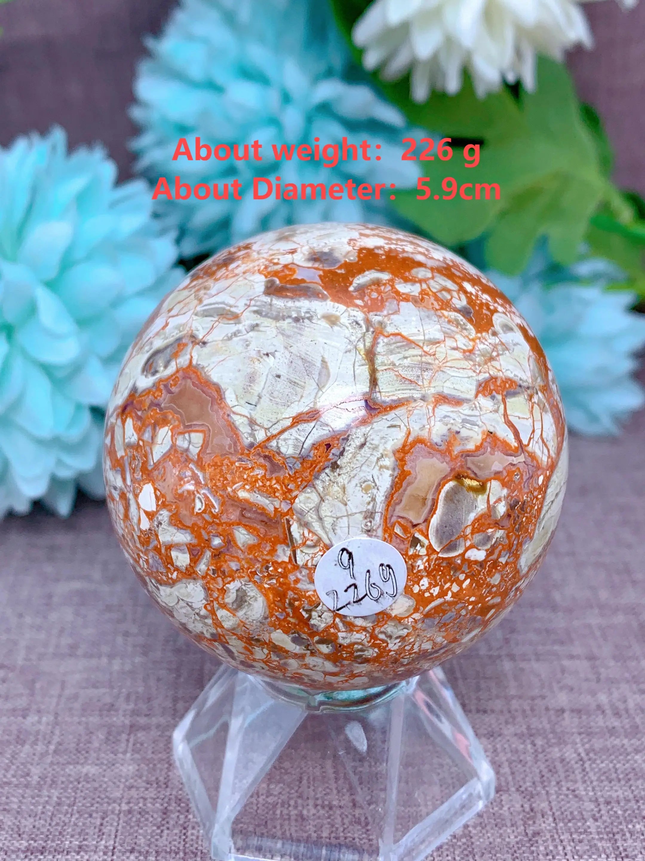 ###Quả Cầu Thạch Anh Cam - Trang Trí & Thiền Chữa Lành - Daisan Mart