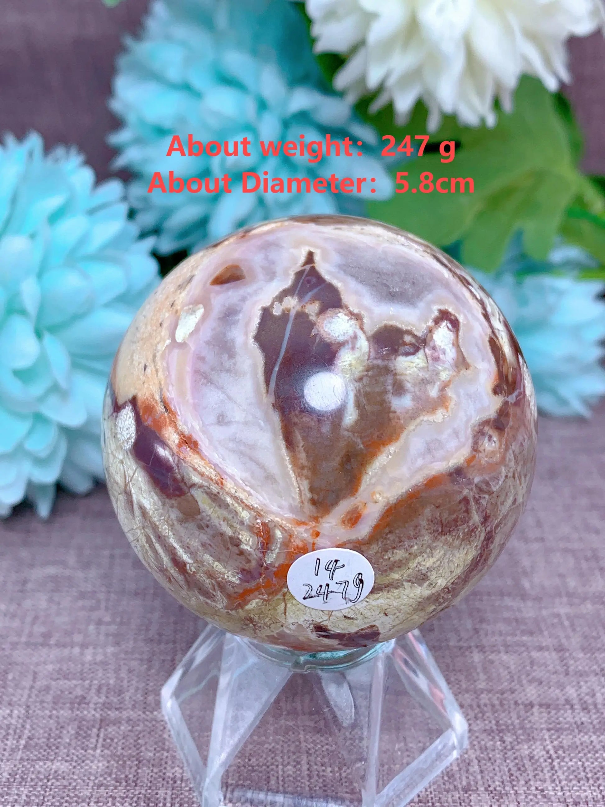 ###Quả Cầu Thạch Anh Cam - Trang Trí & Thiền Chữa Lành - Daisan Mart