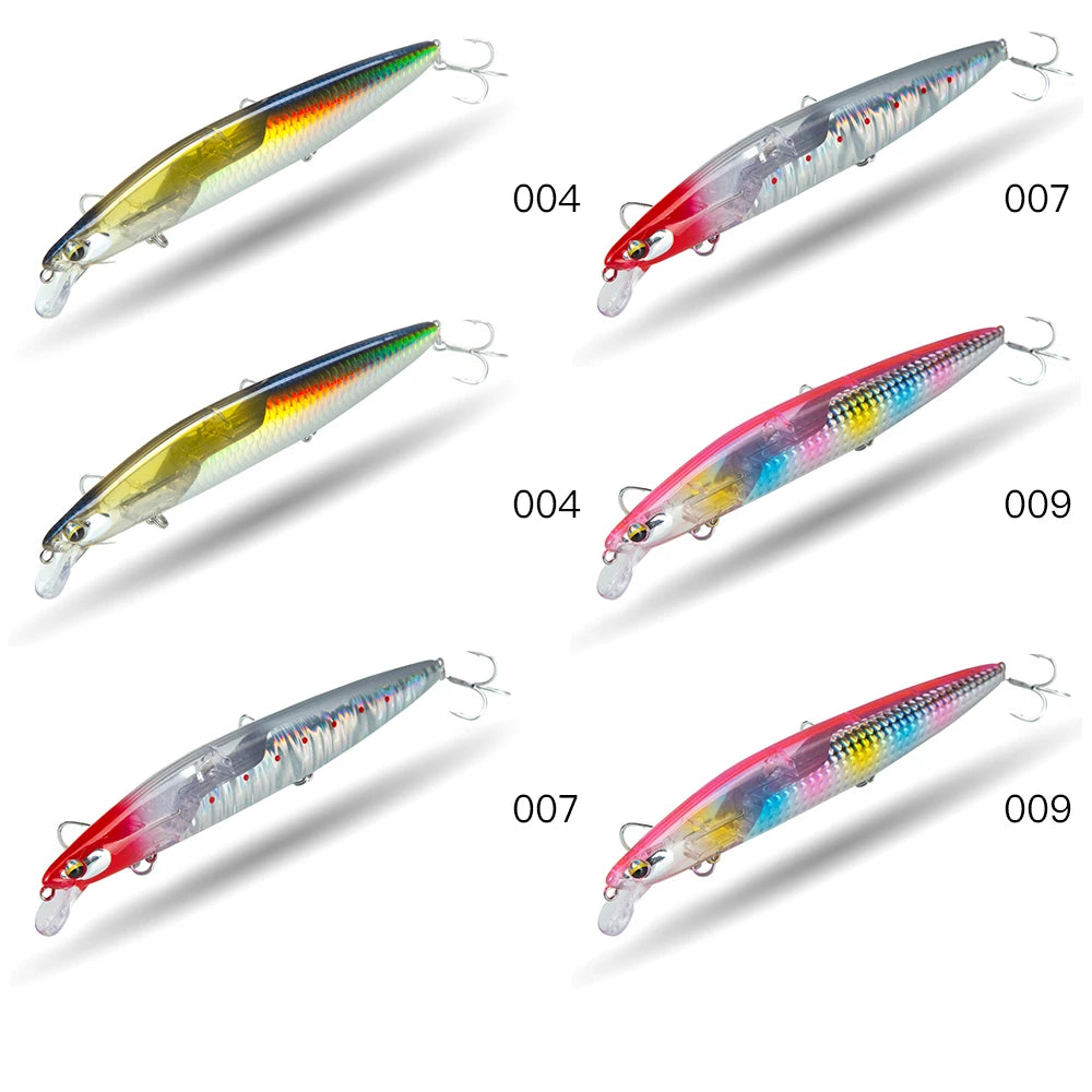D1 Multi Piece Set Floating Minnow Fishing Lure 120mm 145mm Flash Flake Assassin Floating Hard Bait For Pike Bass Tackle - Daisan Mart