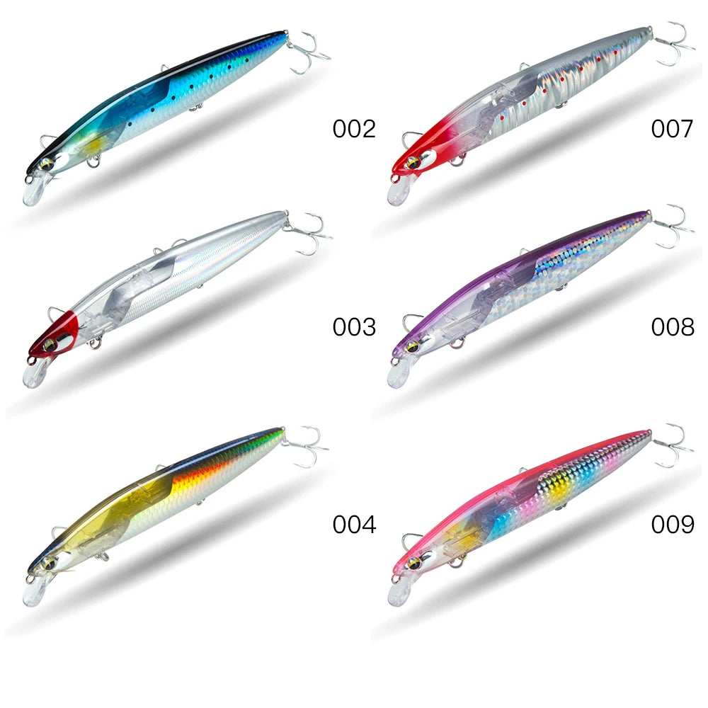 D1 Multi Piece Set Floating Minnow Fishing Lure 120mm 145mm Flash Flake Assassin Floating Hard Bait For Pike Bass Tackle - Daisan Mart