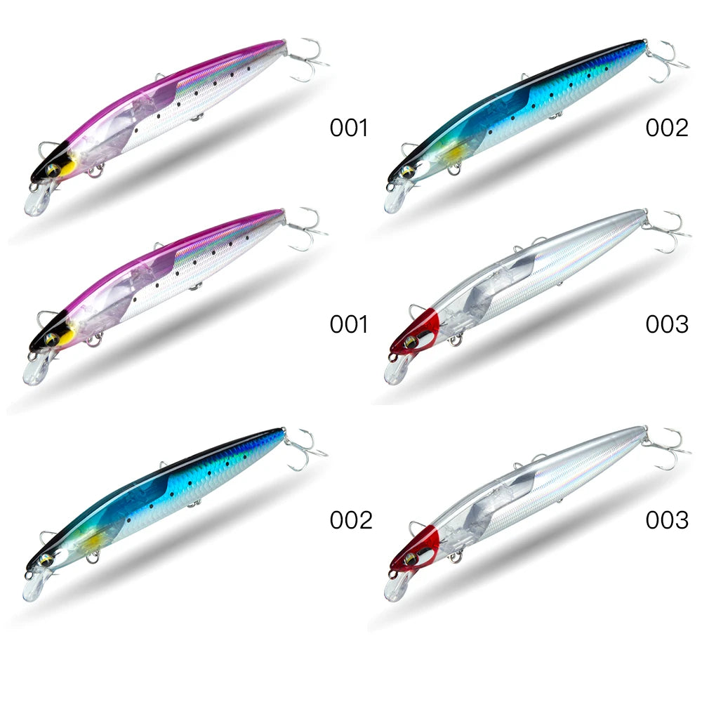 D1 Multi Piece Set Floating Minnow Fishing Lure 120mm 145mm Flash Flake Assassin Floating Hard Bait For Pike Bass Tackle - Daisan Mart