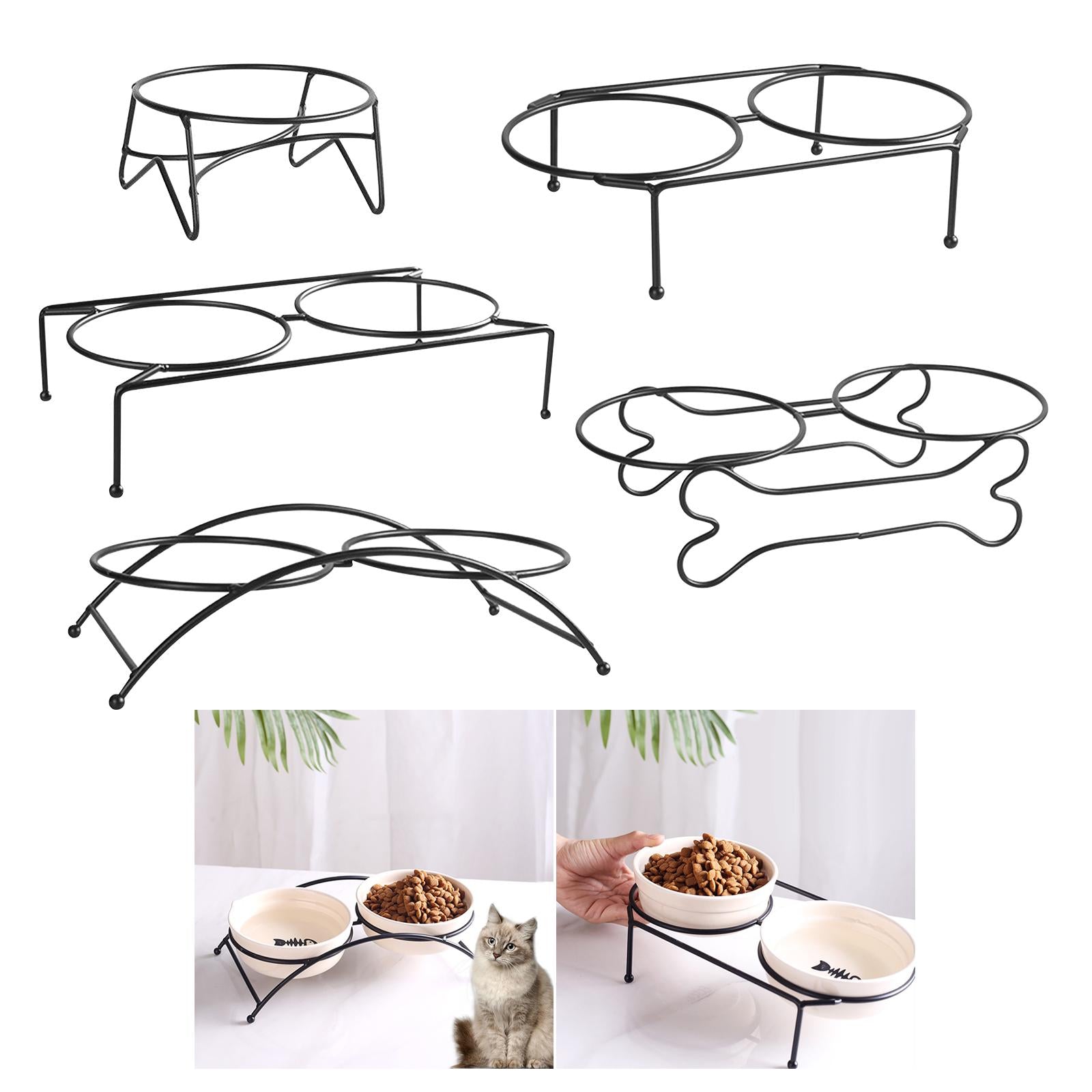 Pet Food Feeder Holder Water Food Bowls Pet Dining Table Elevated Raised Bowls Stand for Kitten Food Dispenser Kitty Cats Puppy - Daisan Mart
