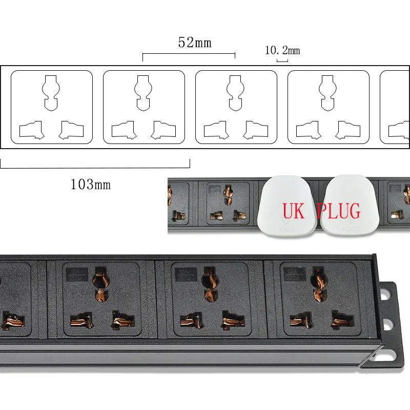 PDU Đa Năng Tủ Mạng IEC-C14 2-9 Lỗ - Daisan Mart