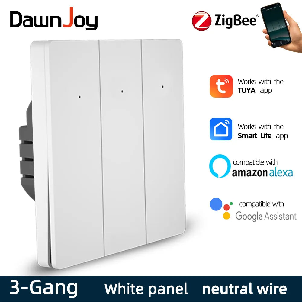 Công Tắc Thông Minh Dawnjoy Zigbee 1/2/3 Gang - Daisan Mart