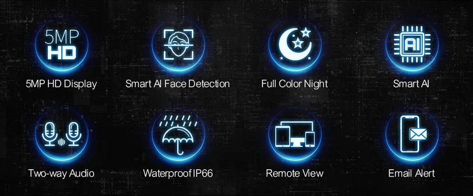 Techage H.265 8CH 5MP/8MP POE NVR Kit CCTV Система видеонаблюдения Двусторонняя аудиосвязь AI IP-камера ИК наружная водонепрониц - Daisan Mart