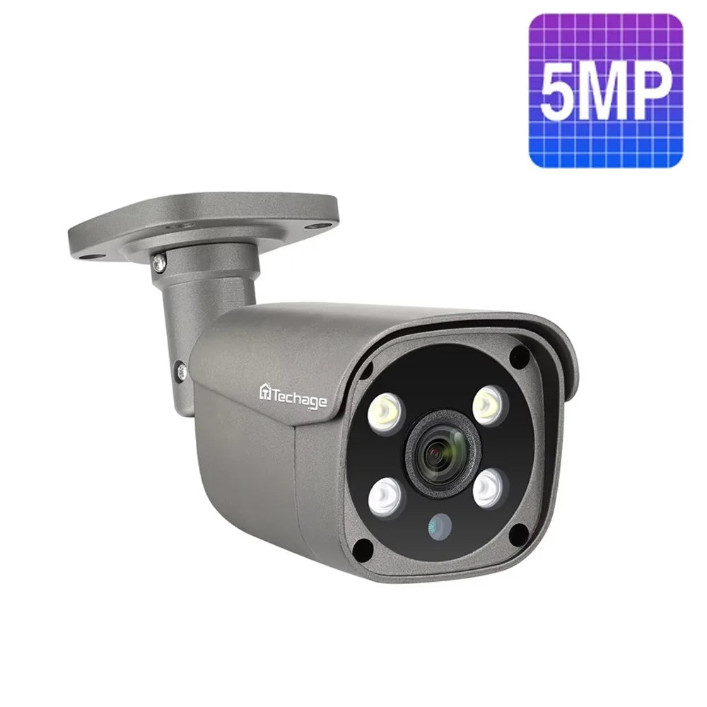 Techage H.265 8CH 5MP/8MP POE NVR Kit CCTV Система видеонаблюдения Двусторонняя аудиосвязь AI IP-камера ИК наружная водонепрониц - Daisan Mart