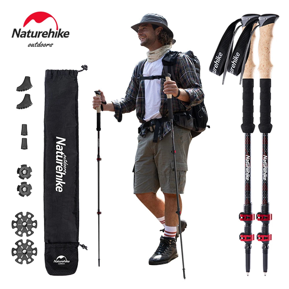 Gậy Leo Núi Carbon Naturehike Nhẹ và Gọn 2 Cây - Daisan Mart