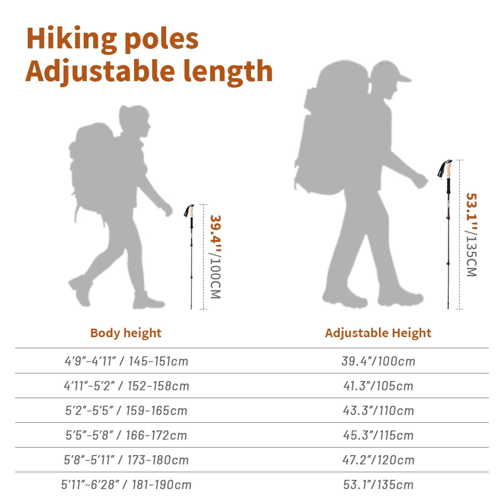 Gậy Leo Núi Carbon Naturehike Nhẹ và Gọn 2 Cây - Daisan Mart