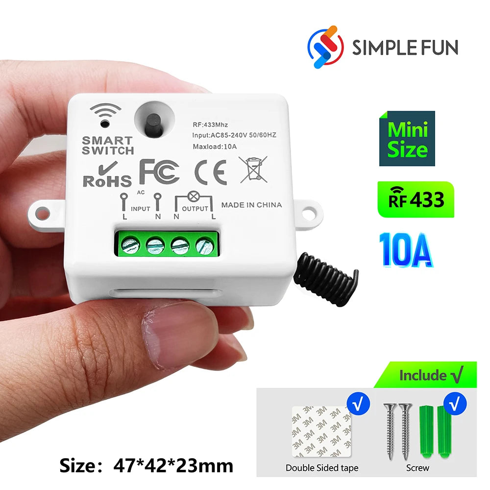 Công Tắc Thông Minh RF 4in1 Điều Khiển Từ Xa 433MHz - Daisan Mart