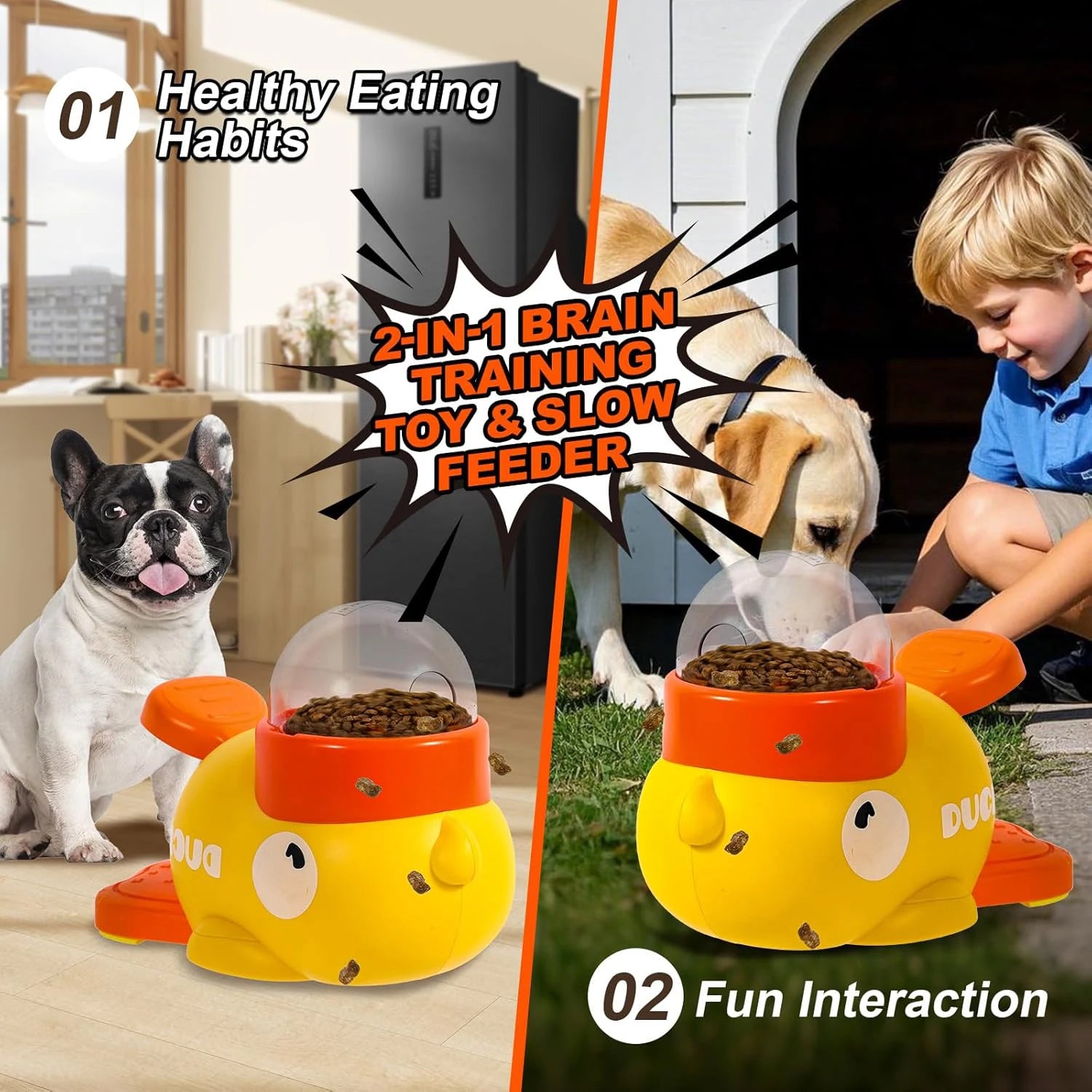 Pet Snack Feeder Dog Food Dispenser Automatic Feeder Puppy Cartoon Duck Design Used to Train Dogs Accessories Cats Cat Supplies - Daisan Mart