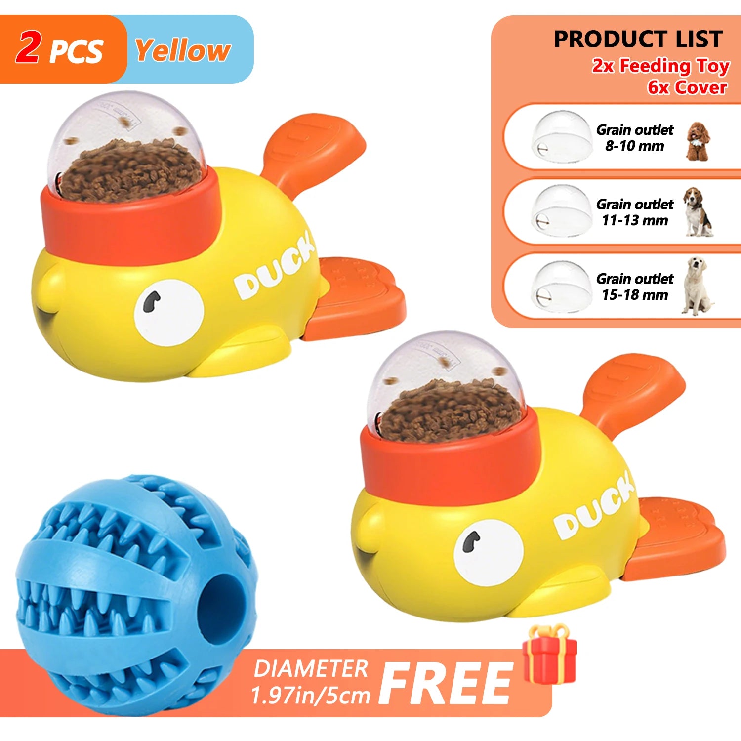 Pet Snack Feeder Dog Food Dispenser Automatic Feeder Puppy Cartoon Duck Design Used to Train Dogs Accessories Cats Cat Supplies - Daisan Mart