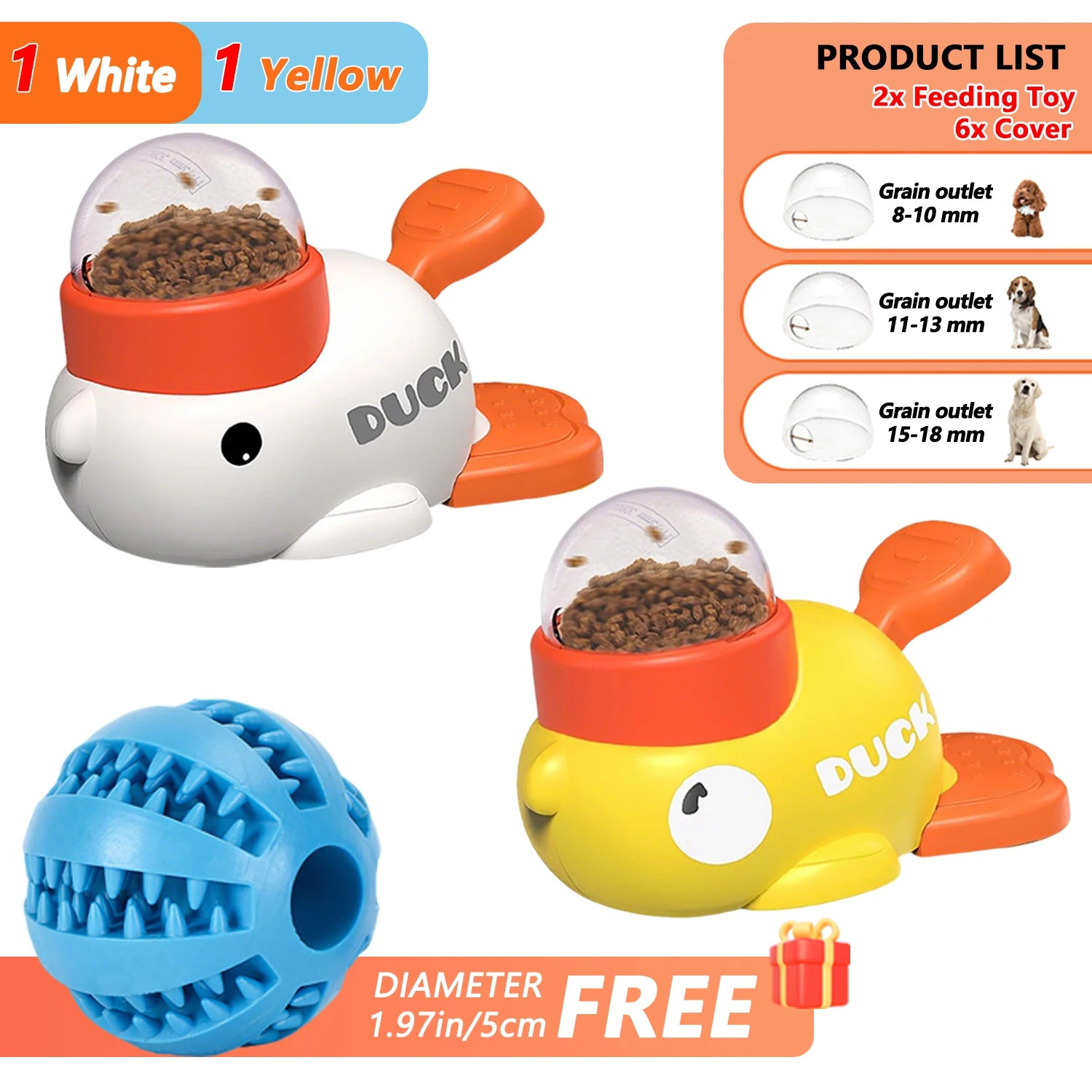 Pet Snack Feeder Dog Food Dispenser Automatic Feeder Puppy Cartoon Duck Design Used to Train Dogs Accessories Cats Cat Supplies - Daisan Mart