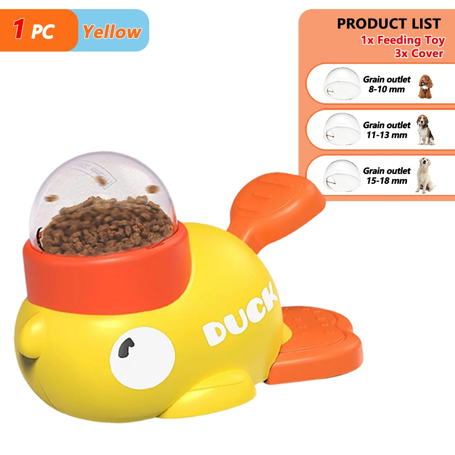 Pet Snack Feeder Dog Food Dispenser Automatic Feeder Puppy Cartoon Duck Design Used to Train Dogs Accessories Cats Cat Supplies - Daisan Mart