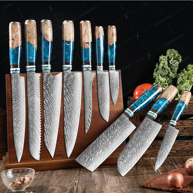 Bộ Dao Bếp Damascus Nhật Bản - Sắc Bén, Đa Năng - Daisan Mart