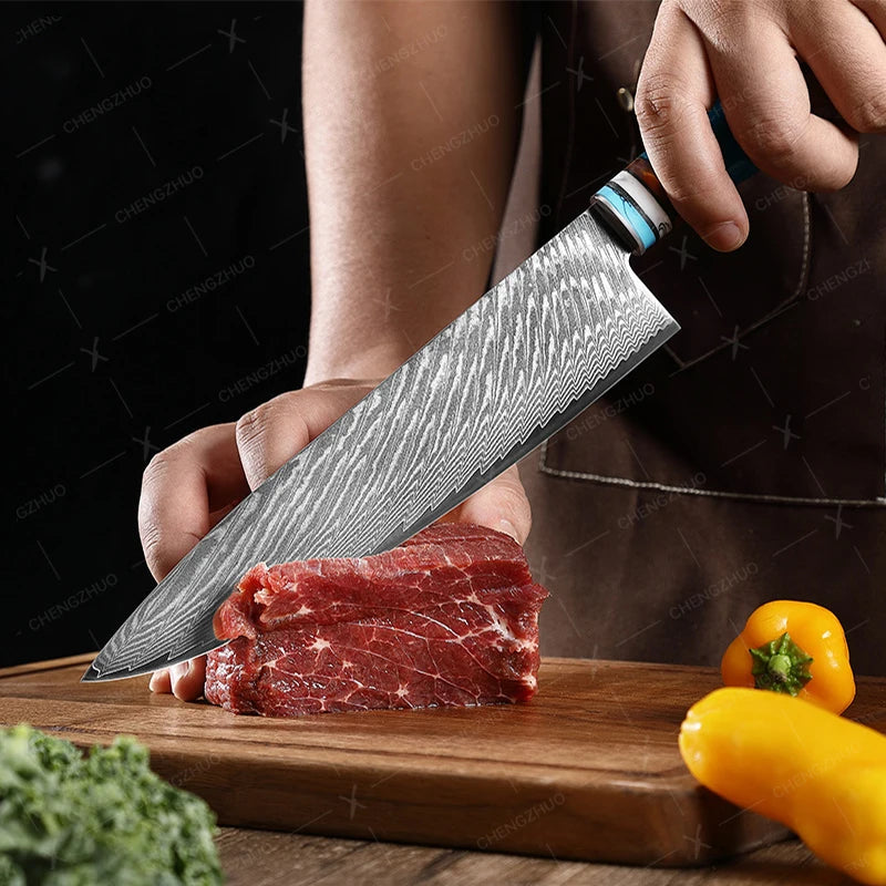 Bộ Dao Bếp Damascus Nhật Bản - Sắc Bén, Đa Năng - Daisan Mart