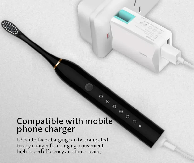 Six-Speed Automatic Electric Toothbrush Adult & Children's Universal Soft Bristle Charging Smart Toothbrush for All Ages - Daisan Mart