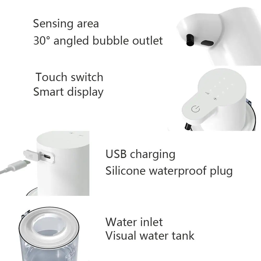 Máy xịt xà phòng tự động 400ml - 4 tốc độ, sạc USB - Daisan Mart