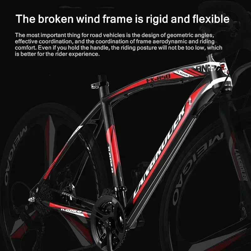 27/30 speed  Bending Road Bike 700C Variable Speed Adult Male Female Student Dual Disc Brake Bike Racing mountainbike