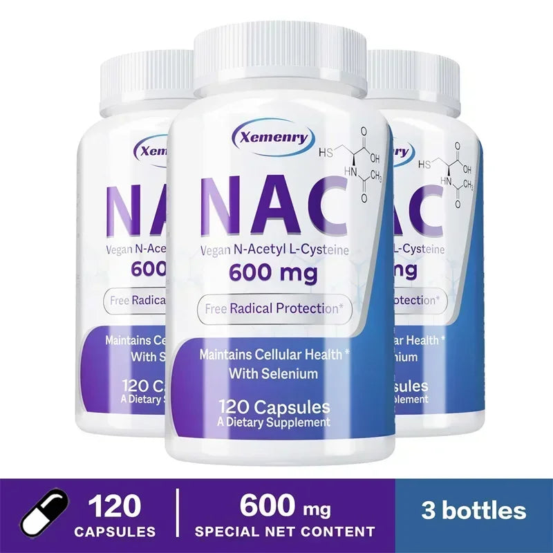 NAC Capsules 600mg - Support Skin Health, Antioxidant, Detox, Enhance Immunity - Non-GMOSupplement - Daisan Mart