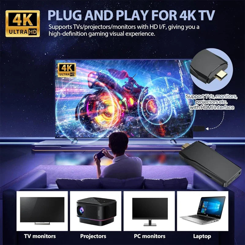 Máy Chơi Game Cầm Tay M8 Mini 4K, 30,000+ Trò Chơi Retro