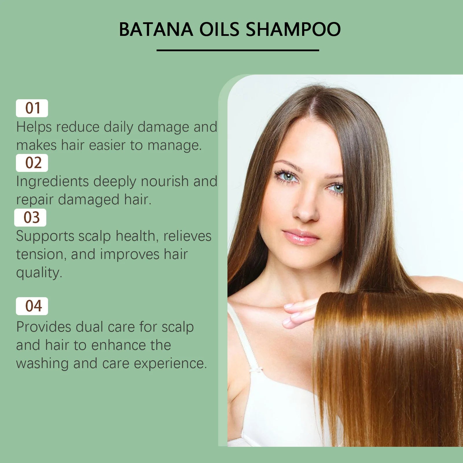 Batana Hair Care Shampoo - Anti-hair Loss, Smooth, Growth