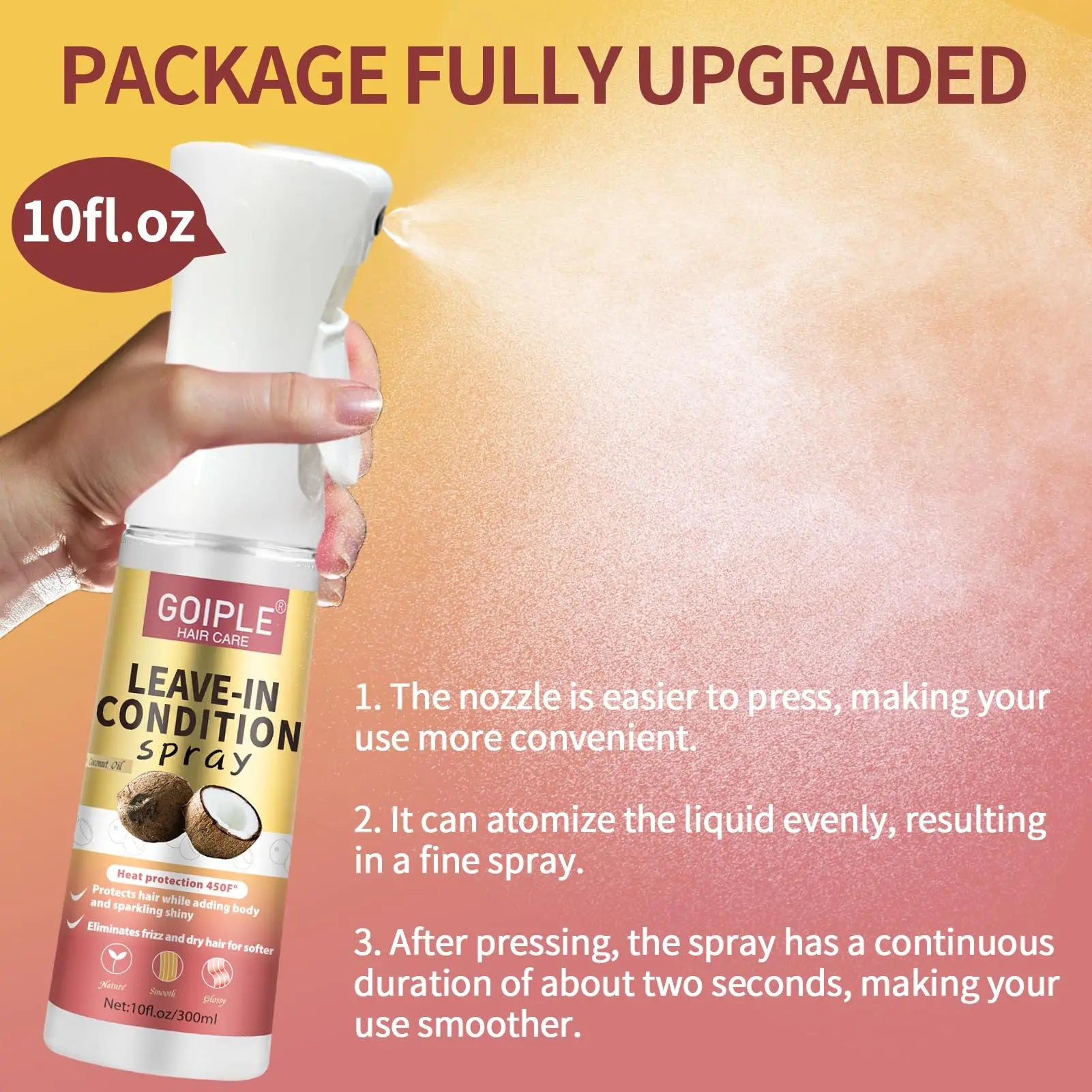 Xịt Dưỡng Tóc Xoăn Dừa 300ml - Mềm Mượt Chống Xơ Rối - Daisan Mart