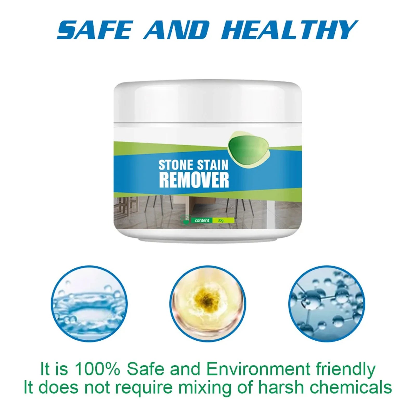 Stone Stain Remover Granite Quartz Marble Tile Stubborn Stains Deep Cleaning Powder Strong Decontamination Granite Stone Cleaner - Daisan Mart
