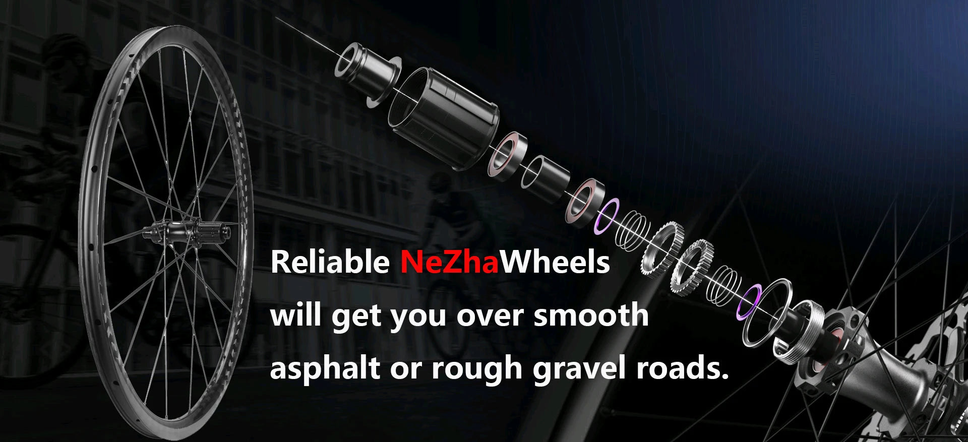 NeZhaWheels 30/35/40/45/50mm Depth 700C Road Bicycle Tubeless Disc Brake Super Light Wheel 36mm Width Gravel Carbon wheelset - Daisan Mart