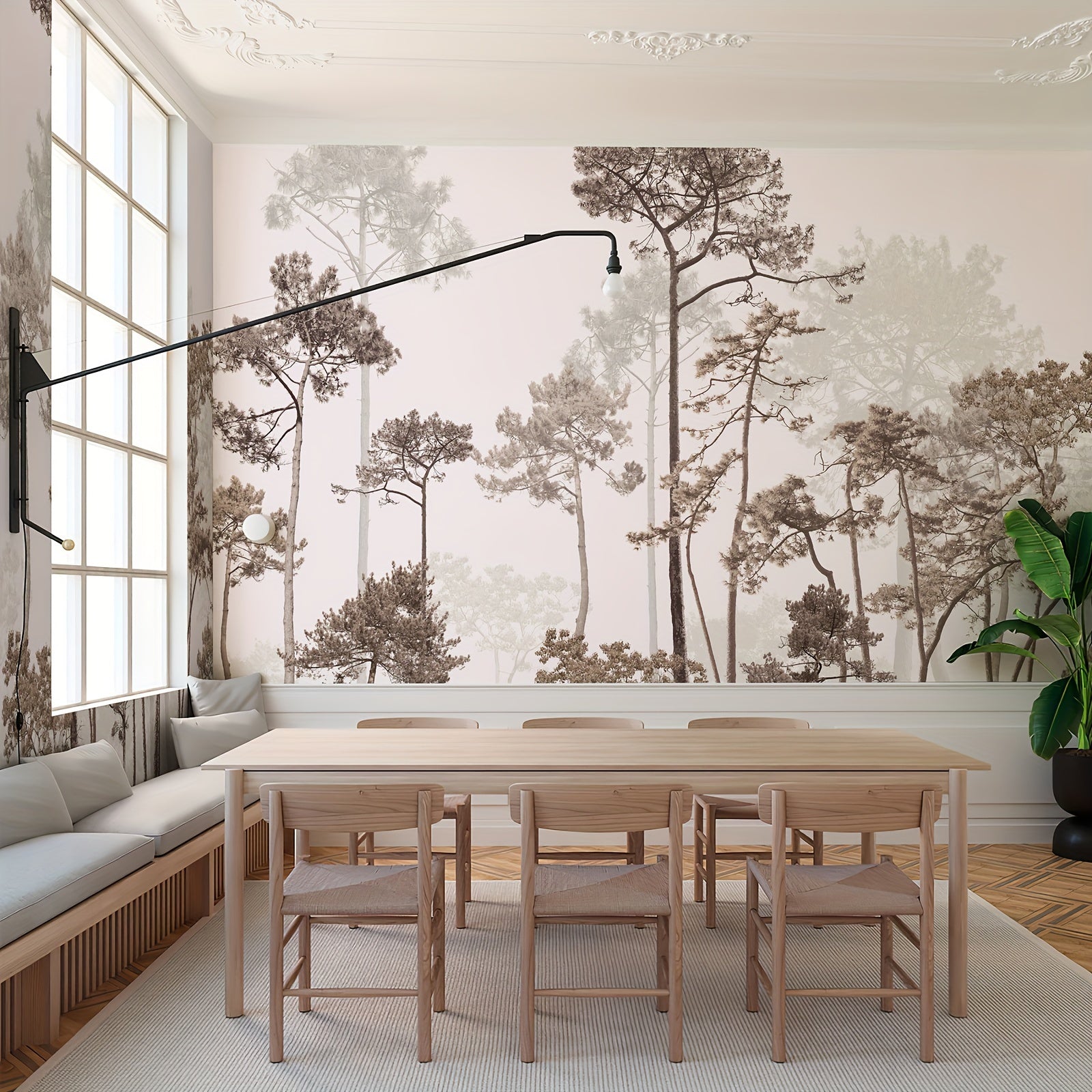 Rừng Sương Mờ 5 Tấm - Giấy Dán Tường 375x250CM - Daisan Mart