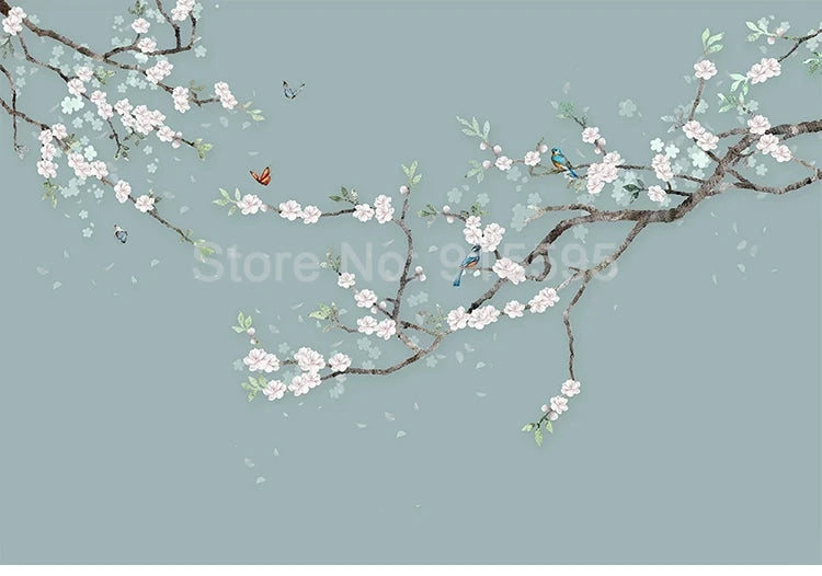 Chinese Style Hand Painted Flower And Bird Sofa TV Background 3D Photo Wallpaper Modern Bedroom Living Room Mural Wall Covering - Daisan Mart