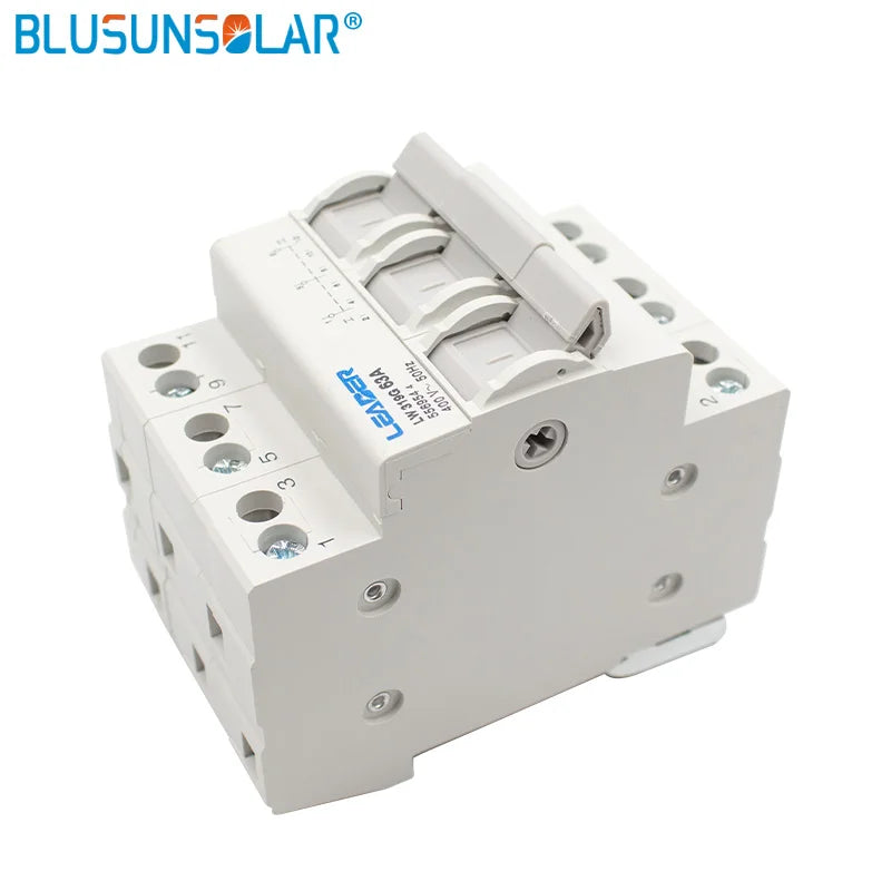 2P/3P Din Rail AC 4000V 32A 63A Dual Power Manual Transfer Switch Interlock Circuit Breaker Rail Type MTS - Daisan Mart
