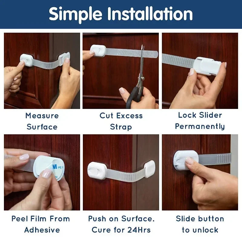 3/5/10Pcs/Lot Child Lock Protection of Children Baby Drawer Anti-opening Cabinet Door Refrigerator Anti-pinch Safety Lock Buckle - Daisan Mart