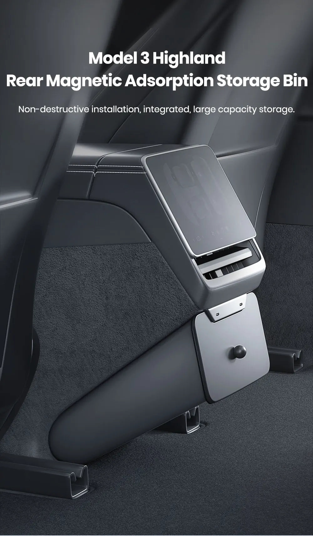 YZ Rear Seat Trash Can For Tesla Model 3 Y Highland Juniper Rear Interior Storage Box Magnetic garbage bin Car Accessories - Daisan Mart
