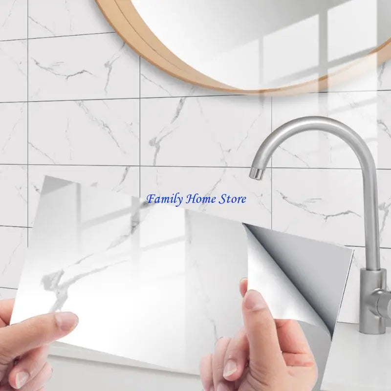Nhãn dán tường giả đá cẩm thạch chống nước PVC 4/8/16/32 miếng - Daisan Mart