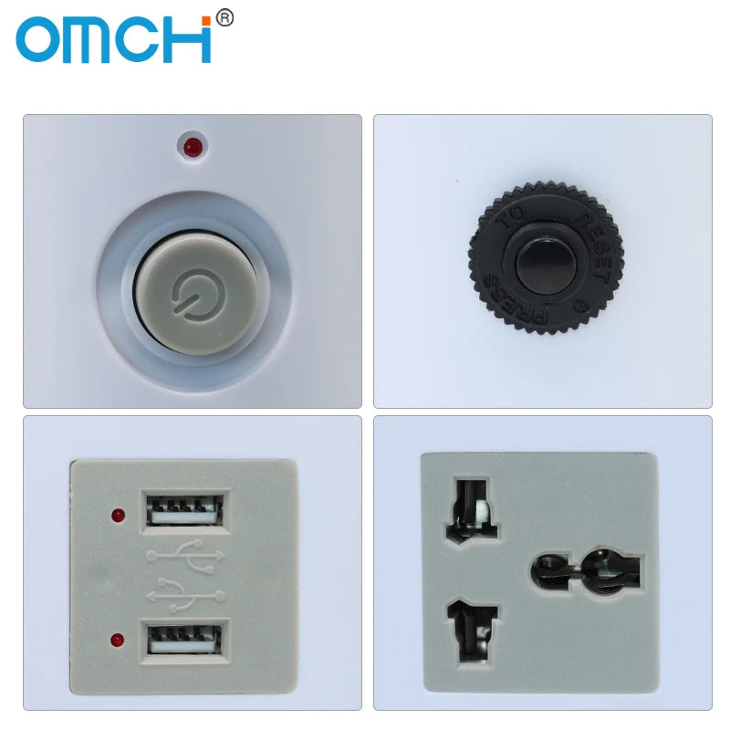 Ổ cắm tháp đa năng OMCH 4 USB, công tắc an toàn - Daisan Mart
