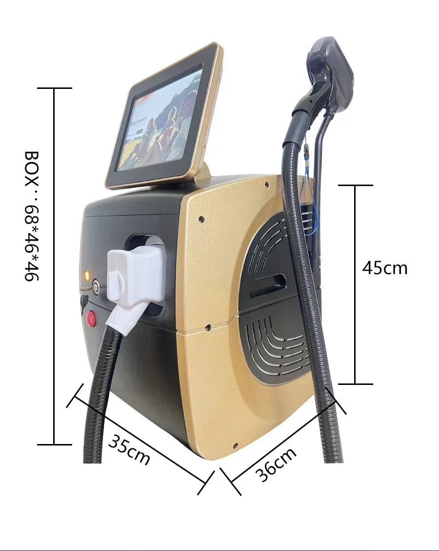 808nm Alexandrite Professional Soprano Diode Ice Titanium Laser Body Hair Removal Machine 4 Wave Device Permanent CE Woman 4000w - Daisan Mart
