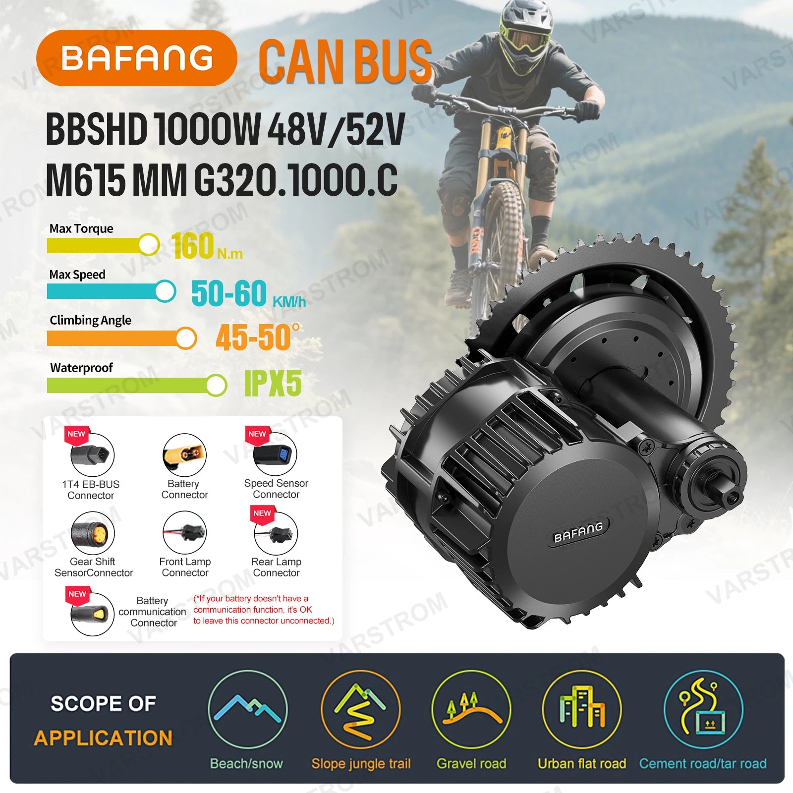 Động Cơ Điện Xe Đạp BAFANG BBS 250W-1000W 52V 48V 36V - Daisan Mart