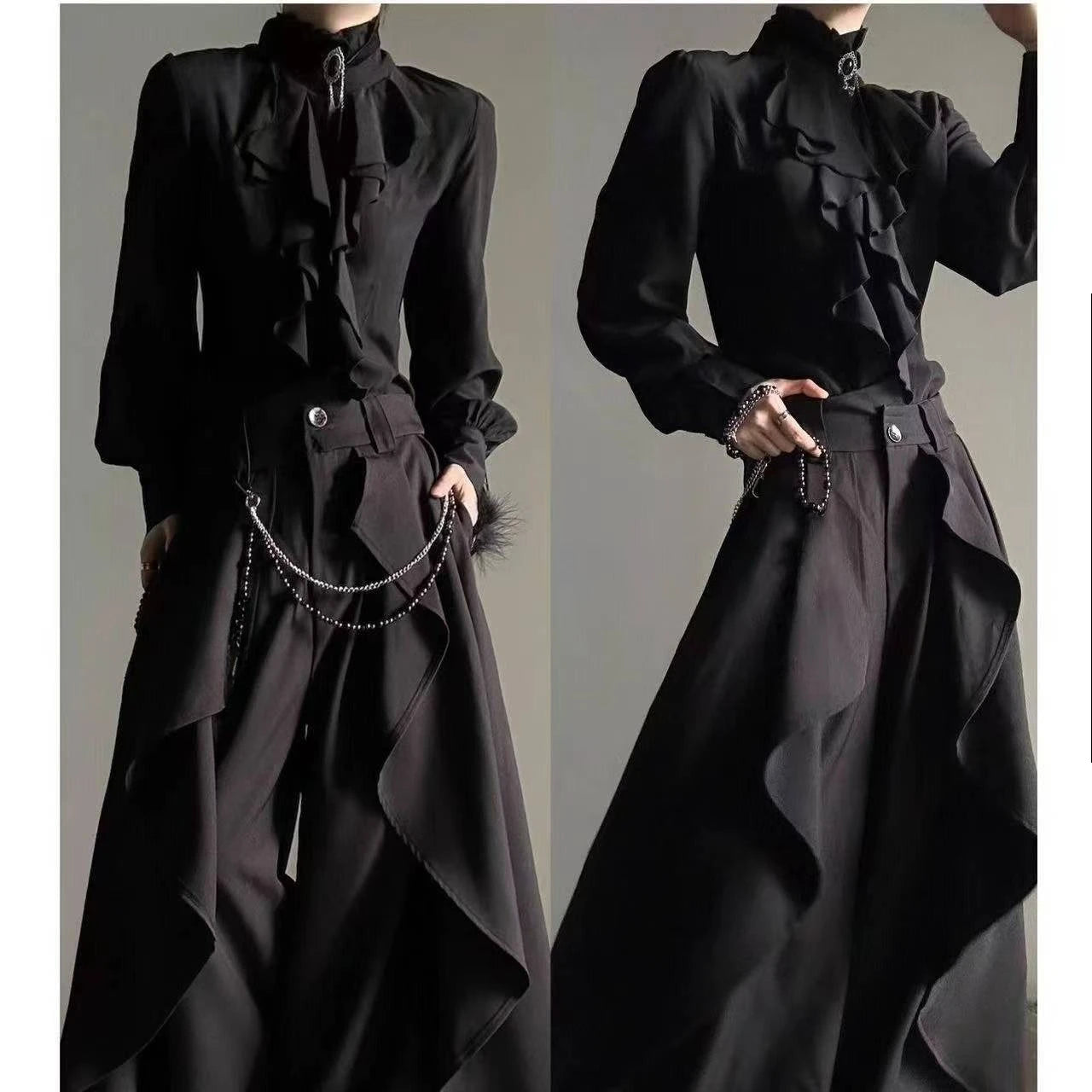 Office Lady French Elegant Shirt Solid Caual Long Sleeve Tops Woman New Black Vintage Fashion Blouses Korean Style - Daisan Mart