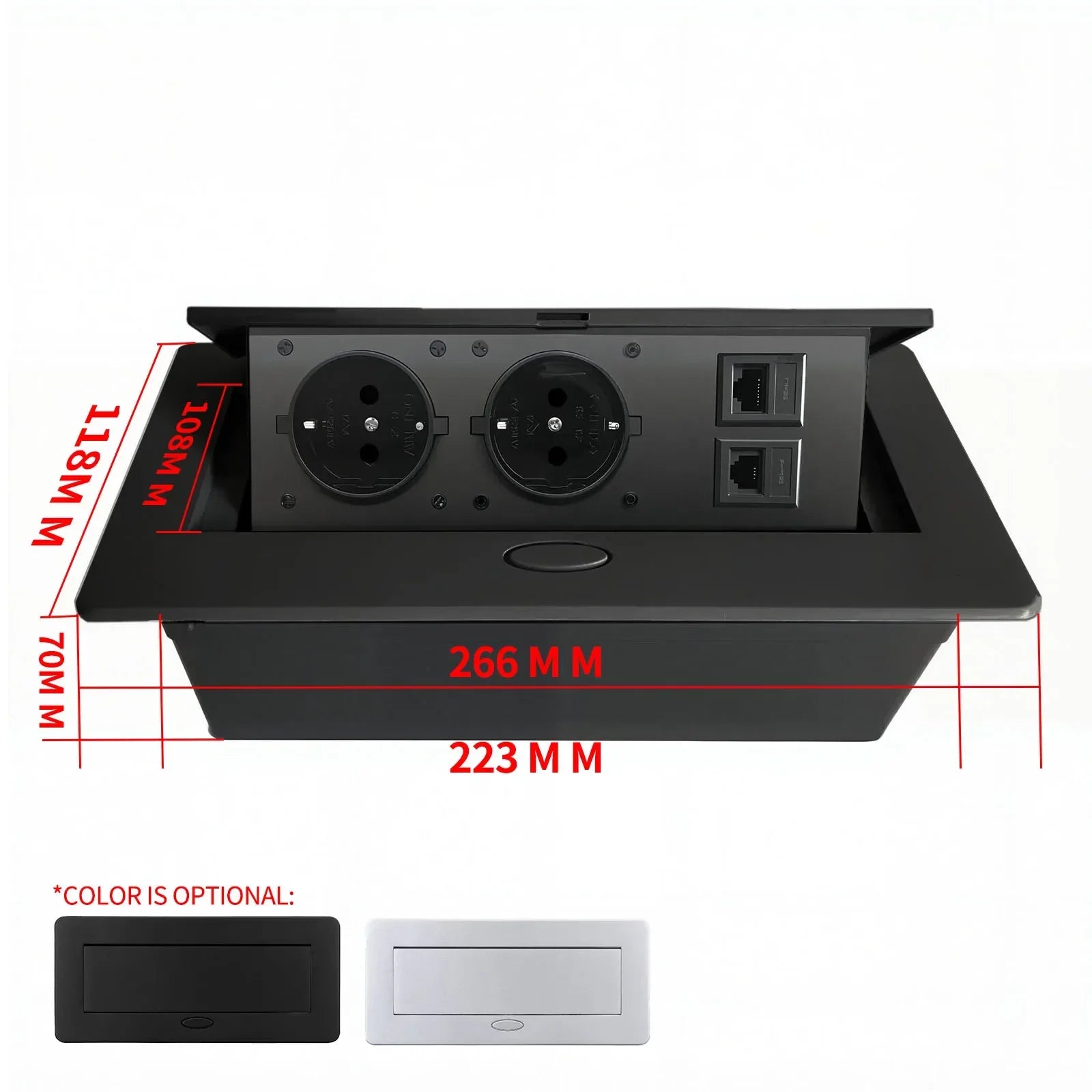 Ổ Cắm Đa Năng 6in1 Âm Bàn Nhôm, Hỗ Trợ Sạc Nhanh - Daisan Mart