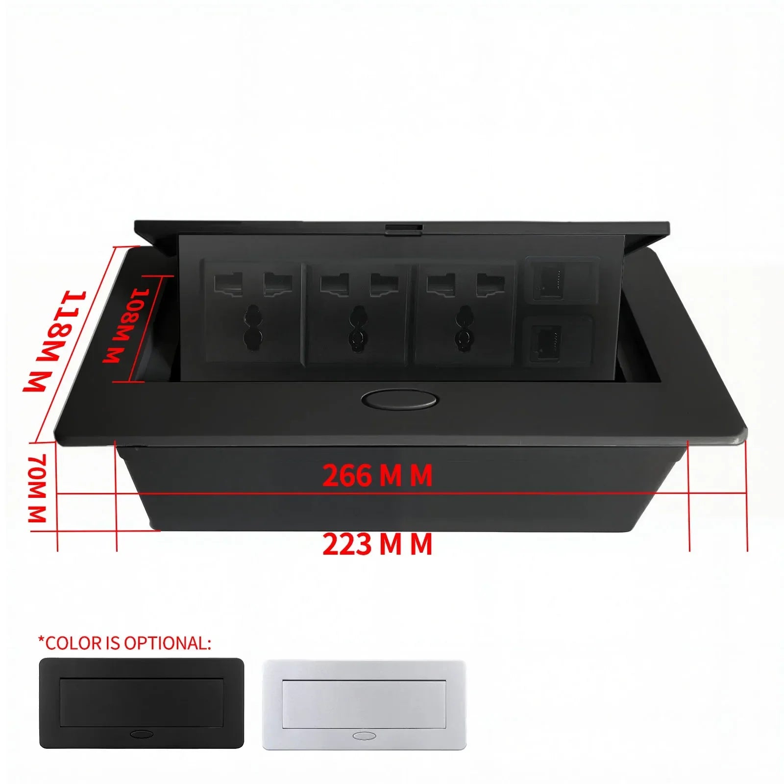 Ổ Cắm Đa Năng 6in1 Âm Bàn Nhôm, Hỗ Trợ Sạc Nhanh - Daisan Mart