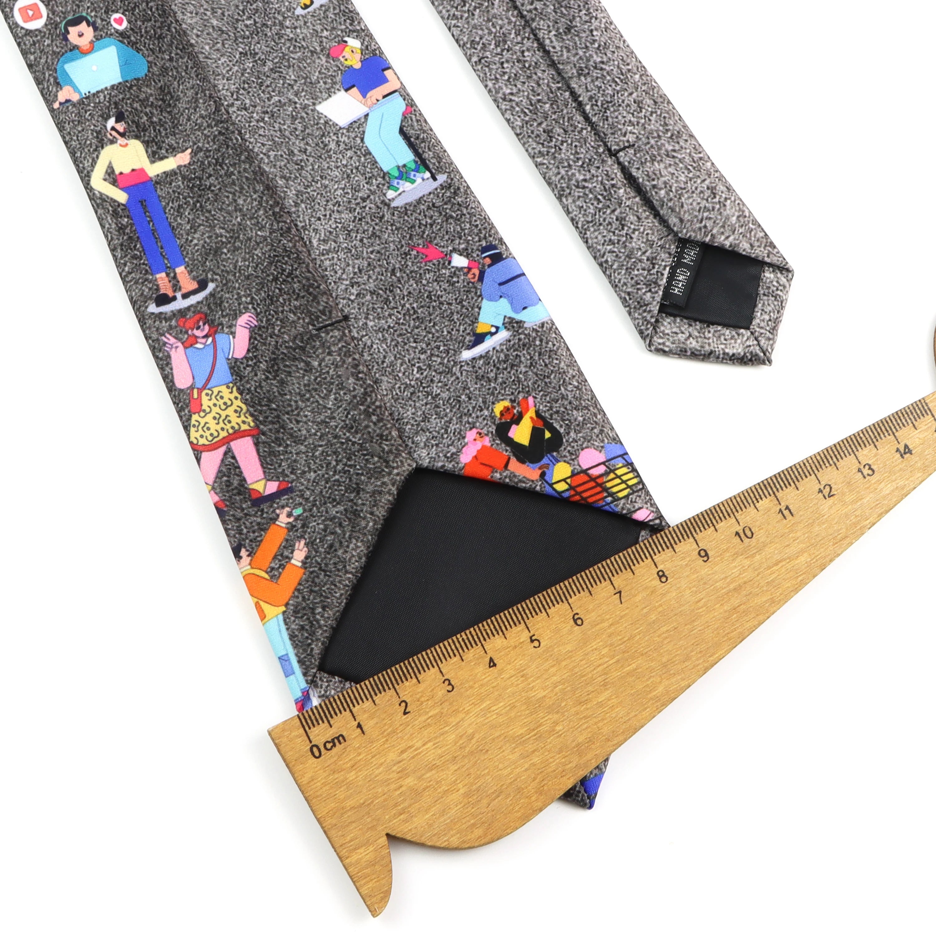 經典藝術圖案真絲領帶，8.5厘米