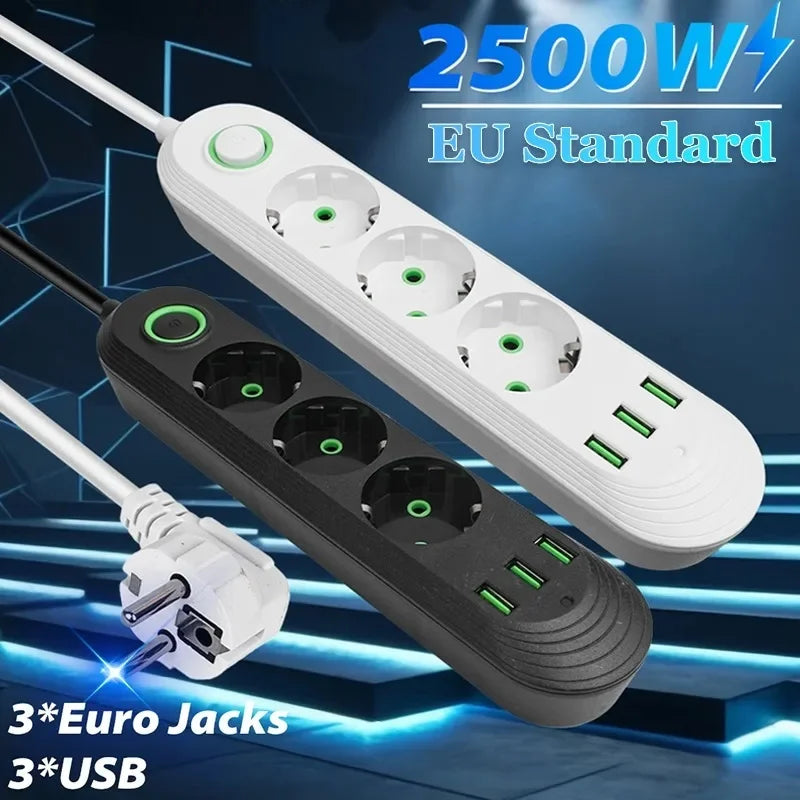 Ổ Cắm Điện Đa Năng 3/4/5 Cổng USB 2500W EU Plug - Daisan Mart