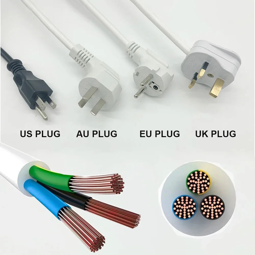 Melery Electrical Power Strip 3/4/5 AC Universal Outlets US/UK/EU/AU Plug Socket USB Extension Cord Individual Switch Control - Daisan Mart