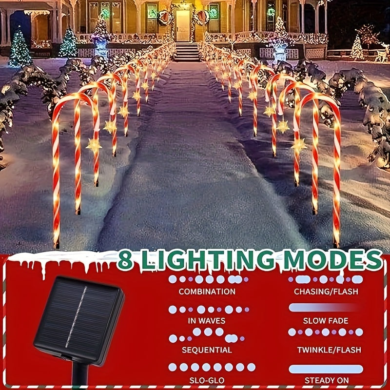 Đèn Sao Trúc Năng Lượng Mặt Trời Noel 5/10 Cây Đỏ Trắng