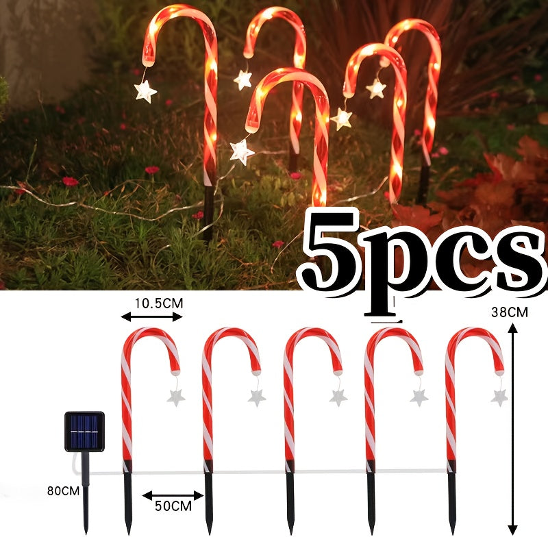 Đèn Sao Trúc Năng Lượng Mặt Trời Noel 5/10 Cây Đỏ Trắng